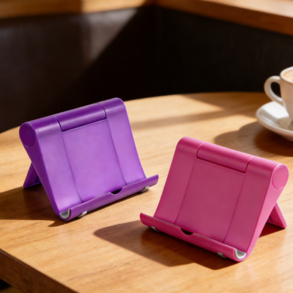 Desktop Phone Stand, 2-Pack, Foldable and Adjustable, Multi-Angle Phone/Tablet Holder, Suitable for Office, Kitchen, Travel, Compatible with All Smartphones