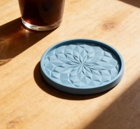 Silicone Coaster Set, 6-Pack, thickened non-slip design, deep dish structure, suitable for hot and cold beverage cups