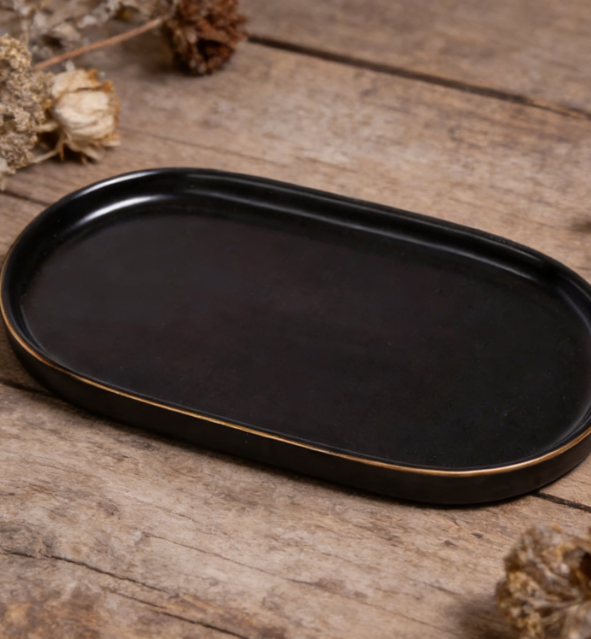 Ceramic Jewelry Storage Tray | Multifunctional Perfume and Vanity Tray | Key and Sundries Storage Tray