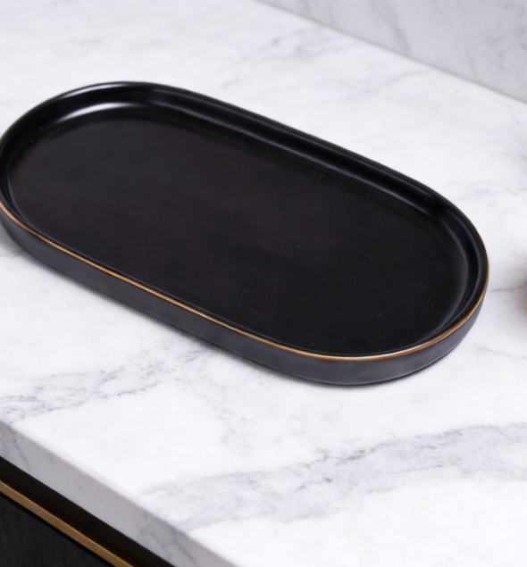 Ceramic Jewelry Storage Tray | Multifunctional Perfume and Vanity Tray | Key and Sundries Storage Tray - Image 2