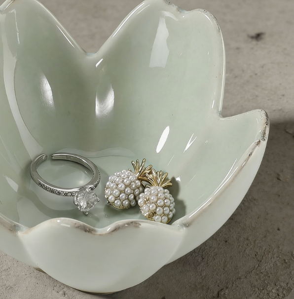 Flower Ring Storage Dish | Ceramic Jewelry Tray | Key and Sundries Decorative Small Dish - Image 2