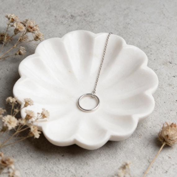 Natural Marble Jewelry Tray | Decorative Trinket Storage Tray | Ring, Earring, and Key Dish