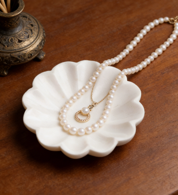 Natural Marble Jewelry Tray | Decorative Trinket Storage Tray | Ring, Earring, and Key Dish - Image 2