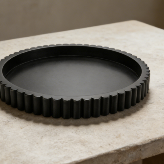 Handmade Wooden Decorative Tray | Round Black Tray | Living Room, Kitchen, Home Decor