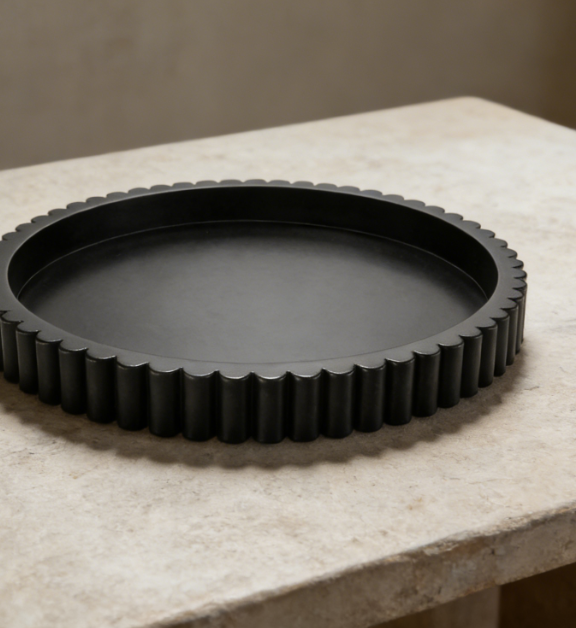 Handmade Wooden Decorative Tray | Round Black Tray | Living Room, Kitchen, Home Decor