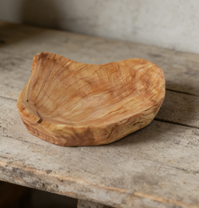 Solid Wood Carved Tray | Food Display Plate | Vintage Jewelry Dish and Decorative Ornament - Image 2