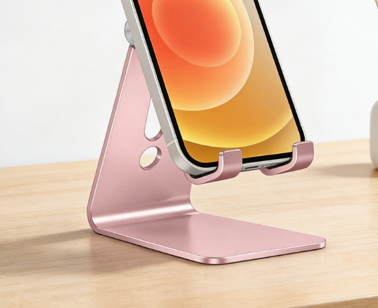 Adjustable Aluminum Alloy Phone Stand, Desktop Phone Base Design, Stable and Durable, Suitable for Various Smartphones
